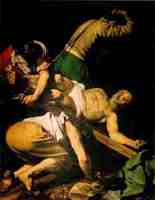Pintura do martrio de So Pedro - a Igreja Catlica Romana acredita ter sido fundada quando Pedro, depois Bispo de Roma, foi apontado por Jesus como chefe dos Apstolos.